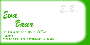 eva baur business card